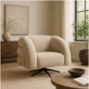 Ver imagem 3 de Poltrona Giratória que Balança Eduarda Orgânica Redonda Veludo