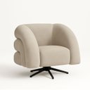 Ver imagem 1 de Poltrona Giratória que Balança Eduarda Orgânica Redonda Veludo