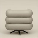 Ver imagem 2 de Poltrona Giratória que Balança Eduarda Orgânica Redonda Veludo