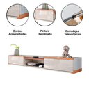 Ver imagem 5 de Rack Bancada com Painel para TV de até 70? em MDF com LED Hile Off White-Jequitiba