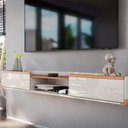Ver imagem 7 de Rack Bancada com Painel para TV de até 70? em MDF com LED Hile Off White-Jequitiba