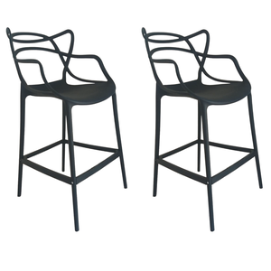Banqueta Allegra Preta - Kit com 2