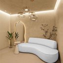 Ver imagem 2 de Sofá Curvo 2 Lugares Sala de Estar Recepção Escritório Amsterdã 140cm Corano