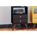 Ver imagem 1 de Mesa Cabeceira Casal RT3103 2 Gavetas MDP Francês Preto Movelbento