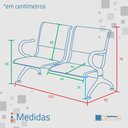 Ver imagem 2 de Cadeira Longarina com Est Cromada 2 Lugares Colors Azul Royal