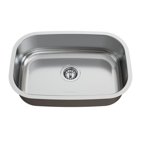 Cuba para Pia de Cozinha em Aço Inox N1 46x30x14cm Polida com Válvula Ghelplus Cinza
