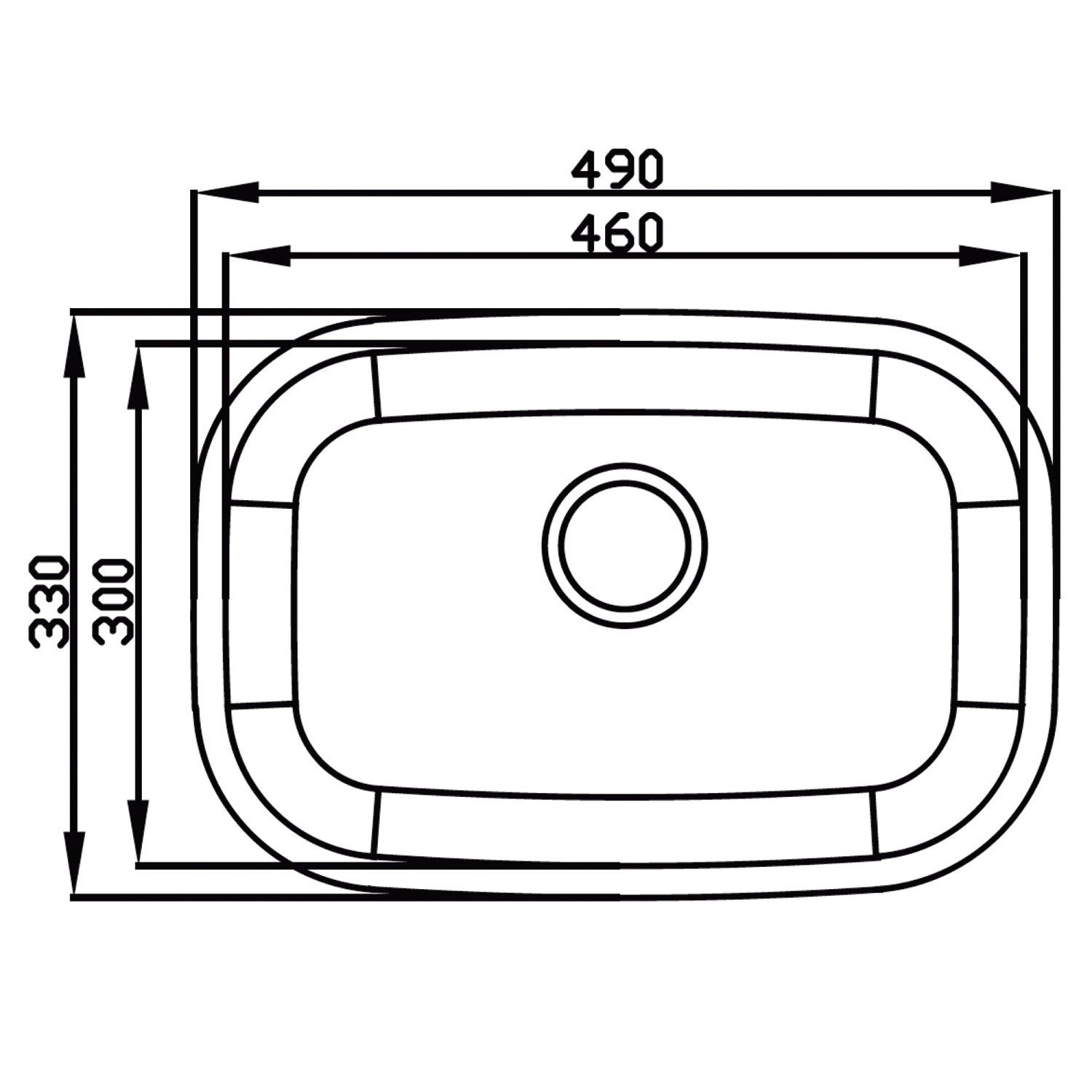 Cuba para Cozinha Pia Inox N1 46x30x17cm Polida com Válvula GhelPlus - 2