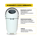 Ver imagem 3 de Lixeira Anti Odor 10l para Fraldas Bebê com Vedação Moderna Branca Brinovar