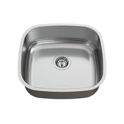 Cuba de Cozinha N5 Aço Inox 36x33,5x14cm Polida com Válvula e Manta Redutora Ruído Ghelplus Plus Cinza
