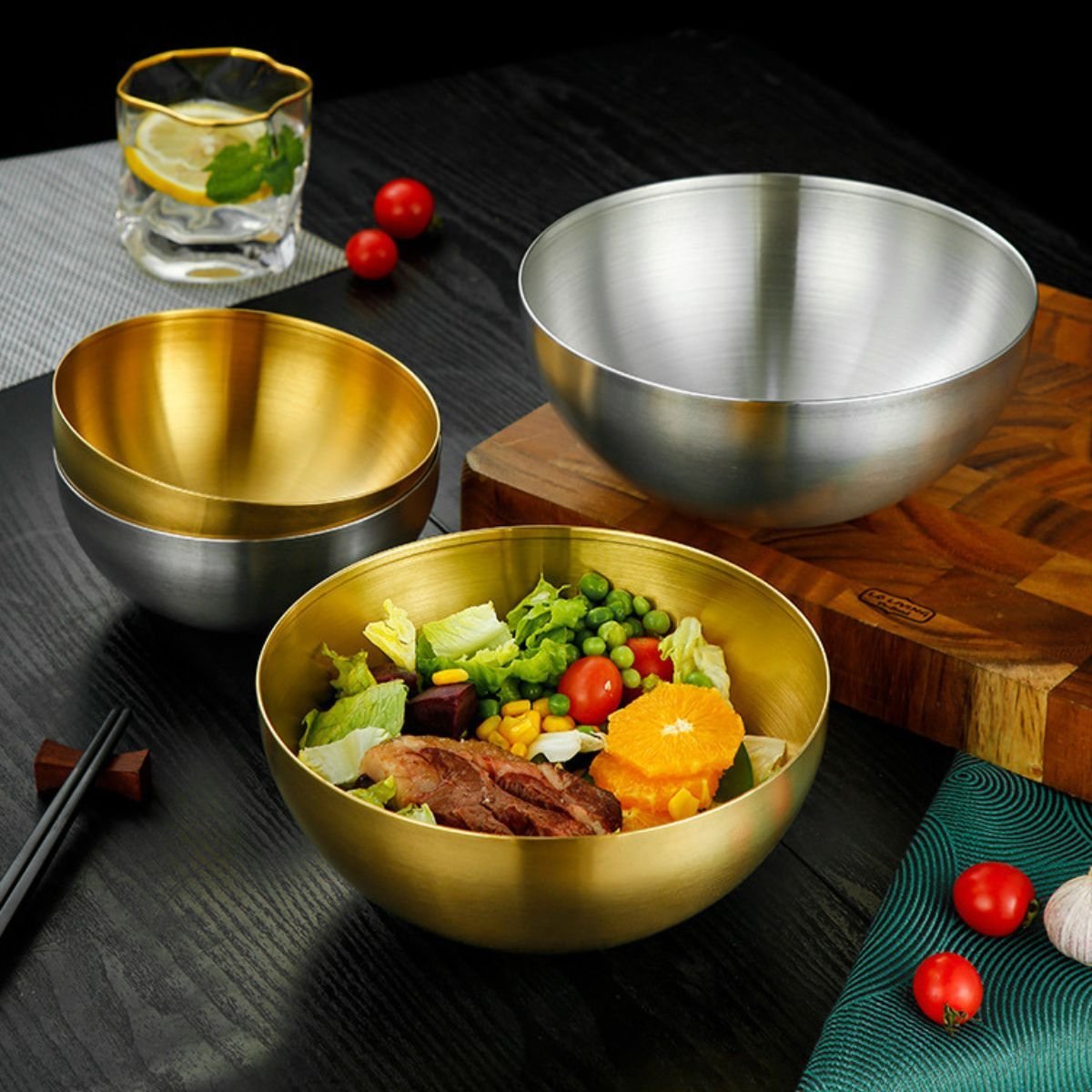 Tigela Bowl Inox 15cm Bacia Multiuso Cozinha Salada Festa:Prata - 3