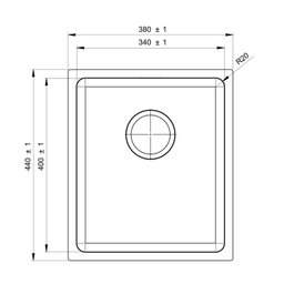Cuba para Cozinha Gourmet Pia Aço Inox  38x44x20cm Acetinado GhelPlus - 2