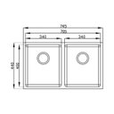 Ver imagem 2 de Cuba para Cozinha Gourmet Pia Dupla Aço Inox 74,5x44x20cm Acetinado Ghelplus Cinza