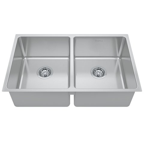 Cuba para Cozinha Gourmet Pia Dupla Aço Inox 74,5x44x20cm Acetinado Ghelplus Cinza