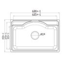 Ver imagem 2 de Cuba para Cozinha Gourmet Pia Aço Inox  68x50x21cm Acetinado GhelPlus