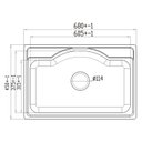 Ver imagem 2 de Cuba para Cozinha Gourmet Pia Aço Inox 68x50x21cm Acetinado Ghelplus Cinza