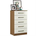 Ver imagem 6 de Cômoda Quarto Solteiro 60cm 5 Gavetas Velma Atacama/off A15 - Mpozenato