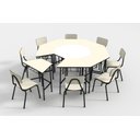 Ver imagem 5 de Conjunto Escolar Oitavado Juvenil Branco / Bege