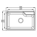 Ver imagem 2 de Cuba para Cozinha Gourmet Pia Aço Inox 68x45x22cm Acetinado Ghelplus Cinza/Acinzentado