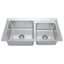 Ver imagem 1 de Cuba para Cozinha Gourmet Pia Dupla Aço Inox 79x43x21cm Acetinado Ghelplus Cinza