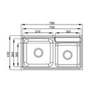 Ver imagem 2 de Cuba para Cozinha Gourmet Pia Dupla Aço Inox 79x43x21cm Acetinado Ghelplus Cinza
