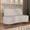 Ver imagem 2 de Sofá Chaise Living 2 Lugares 160cm para Sala Cayman K01 Linho Cru - Lyam Decor