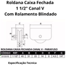 Roldana Caixa Fechada 1 1/2" V Kit Com 4unidades - 4