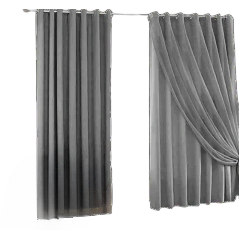 Cortina Blackout 100% com voil 2,80x2,30 Para Trilho Suíço:Cinza