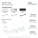 Ver imagem 5 de Toalheiro Duplo para Banheiro Alto Brilho Atenas Grego Metal 45cm