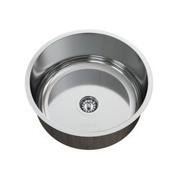 Cuba para Pia de Cozinha em Aço Inox Redonda 37x37x15cm Alto Brilho com Válvula GhelPlus - 1