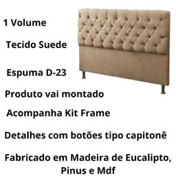 Kit Cabeceira e Calçadeira Mirage 160 Cm Suede Bege - Fm - 5