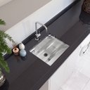 Ver imagem 2 de Tanque para Lavanderia em Aço Inox de Embutir 500 Polido 60,8x53,6x26,5cm 48 Litros Ghelplus Cinza