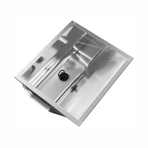 Tanque para Lavanderia em Aço Inox de Embutir 500 Polido 60,8x53,6x26,5cm 48 Litros Ghelplus Cinza