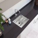 Ver imagem 2 de Tanque para Lavanderia em Aço Inox de Embutir 500 Polido 60,8x53,6x26,5cm 48 Litros GhelPlus