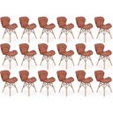 Ver imagem 1 de Kit 18 Cadeiras de Jantar Charles Eames Slim Wood Estofada - Marrom