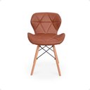 Ver imagem 3 de Kit 18 Cadeiras de Jantar Charles Eames Slim Wood Estofada - Marrom