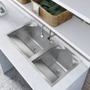 Ver imagem 2 de Tanque Duplo Super em Aço Inox 104x50,6cm 114 Litros Ghelplus Cinza