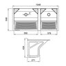 Tanque Duplo Super em Aço Inox 104x50,6cm 114 Litros GhelPlus - 3