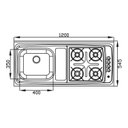 Ver imagem 4 de Fogão Pia GhelPlus 4 Bocas Direito 120cmx54,5 Acendimento Automático Bivolt Inox