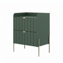 Ver imagem 4 de Mesa de Cabeceira Venus 45cm 100% Mdf Verde Base Metálica:champagne