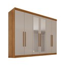 Ver imagem 2 de Guarda-Roupa Casal 100% MDF com Espelhos 6 Portas e 6 Gavetas 274cm Multimóveis Cinamomo/Off White