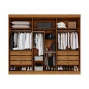 Ver imagem 5 de Guarda-Roupa Casal 100% MDF com Espelhos 6 Portas e 6 Gavetas 274cm Multimóveis Cinamomo/Off White