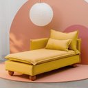 Ver imagem 1 de Sofá Modular Chaise Braço Lateral com Pé Bolinha Sôma CabeCasa MadeiraOriginals Amarelo Mostarda
