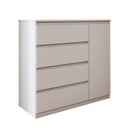 Ver imagem 3 de Cômoda Luna 1 Porta 4 Gavetas Branco Neve - Panorama Móveis