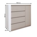 Ver imagem 4 de Cômoda Luna 1 Porta 4 Gavetas Branco Neve - Panorama Móveis