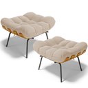 Ver imagem 1 de Kit 02 Puffs Decorativos Sala de Estar Costela L02 Suede Bege - Lyam Decor
