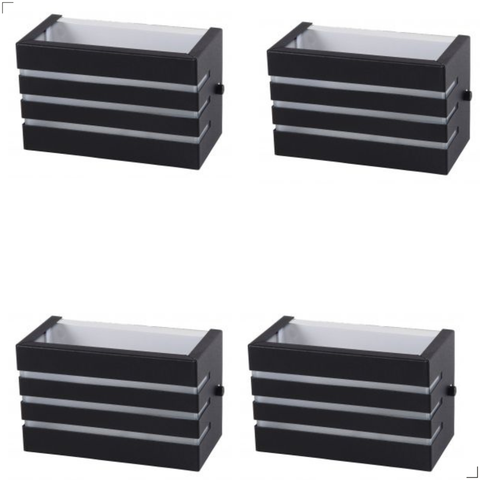 Kit com 4 Arandelas Frisada de 15cm:preto