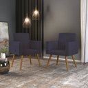 Ver imagem 2 de Kit 6 Cadeiras Poltronas Decorativa - Escritório - Recepção Cor:Cinza