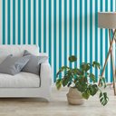 Ver imagem 2 de Papel de Parede Listrado Azul Tiffany - 2,50x0,50m