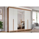 Ver imagem 1 de Guarda Roupa Casal 6 Portas 2 Espelhos e 6 Gavetas Guarapari Cinamomo/off White - Panan