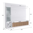 Ver imagem 3 de Kit Rack Ripado com Painel TVs Até 50 Polegadas Turim Quiditá Branco Marrom